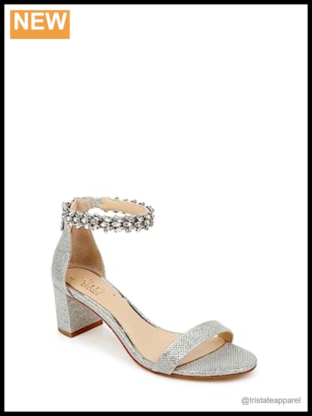 Embellished Evening Block Heel Ankle Strap Sandal
